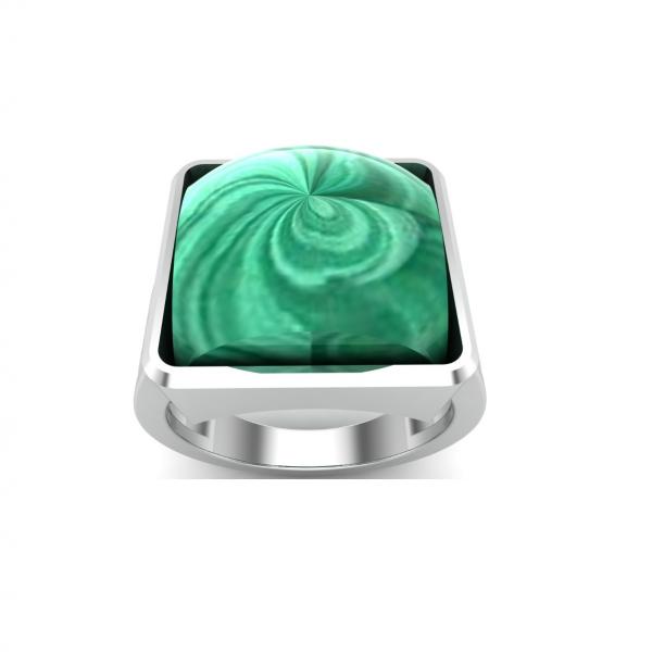 Bague malachite argent Saone